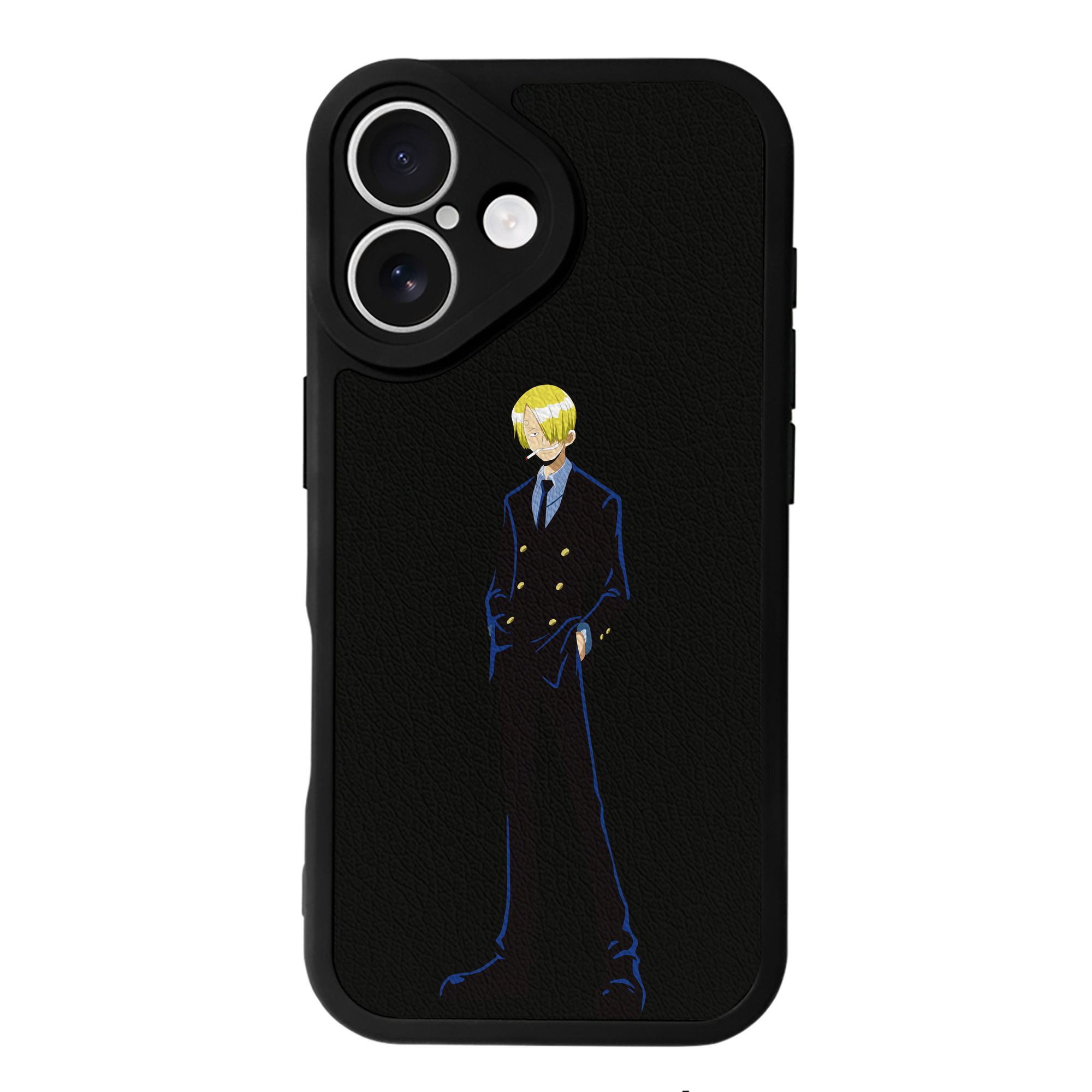 （画像用） ワンピース サンジ ONE PIECE Sanji 【iPhone 16シリーズ対応】シリコンスマホケース（レザー調） 材質：シリコン